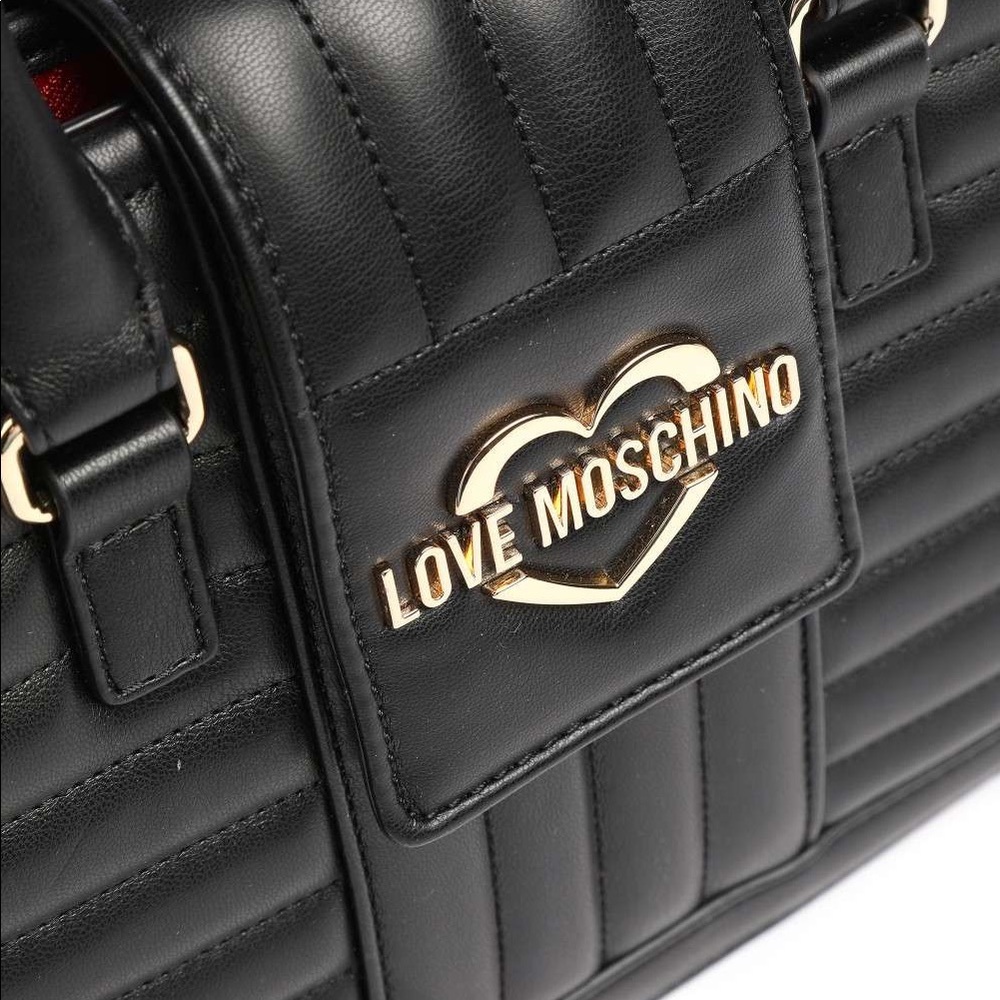 Black Leather Love Moschino Bag